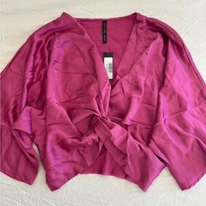 Renee C. Fuchsia Knot Blouse